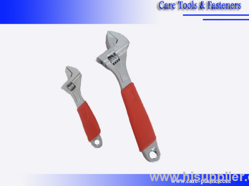 Red non-slip cushion grip adjustable wrench