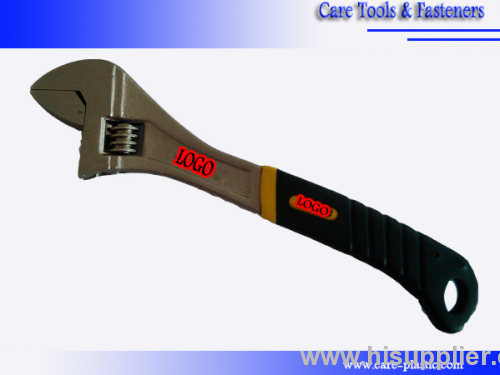 Polished Black Nickle Plated adjustable wrench with soft grip