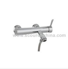 Wall Mounted Exposed Bath Shower Faucet with Shower Kit zinc alloy handle