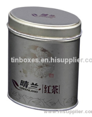 Oval tea tin box
