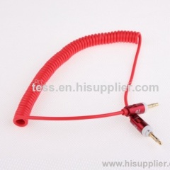 3.5mm Male to Female Car Aux Stereo Spring Audioa Cable with colorful desgin