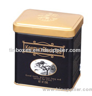 Small metal tea tin box