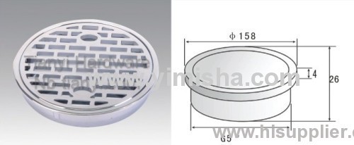 5 Inch Brass Chrome Plated Floor Drain with Clean Out