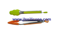 9 inch silicone coated food and salad tongs