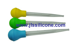 flexible silicone baster with metal wire cleaning brush