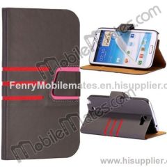 Wallet Card Slot Magnetic Flip Stand PC+Leather Case for Samsung Galaxy Note II 2 N7100