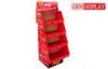 Red Blue Pink POS Display Stand , Cardboard Shop Display Stands