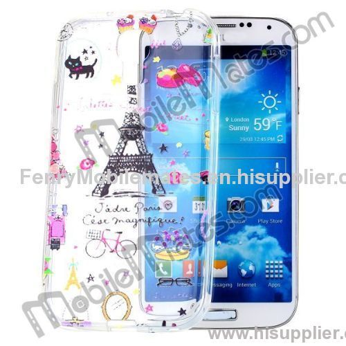 Stylish Comic Series Transparent Back Cover TPU Case for Samsung i9500 Galaxy S4 i9505 i9508