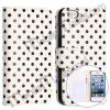 Hot Selling Dots Pattern Folio Leather Hot Wallet Case for iPhone 5 with Card Slot