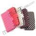 Hot Selling Dots Pattern Folio Leather Hot Wallet Case for iPhone 5 with Card Slot