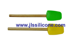 wood handled silicone scooping spoonula and butter spatula