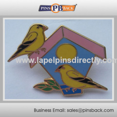 die struck lapel pins - imitation hard enamel process - Gold finished