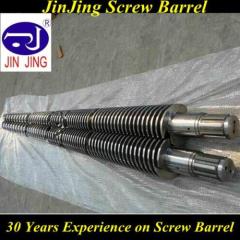 Conical twin screw barrel