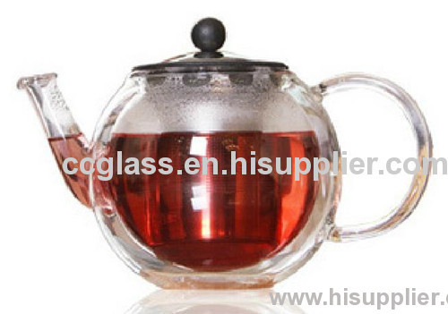 Hand Made Insulated Double Wall Glass Tea Pots Coffee Pots