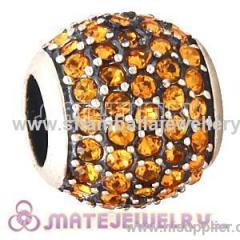 european silver jewelry accessories large hole crystal beads