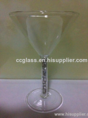 Hand Made Single Wall Borosilicate Martini Glass