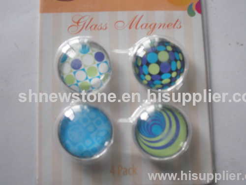 supply promotional crystal glass magnet, brand logo glass fridge magnet