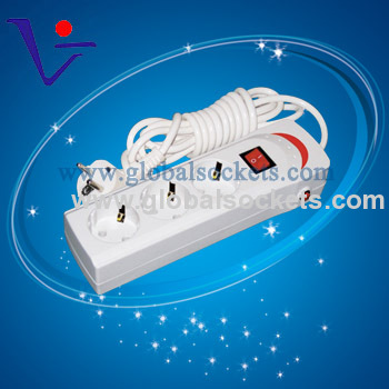 German Socket with red switch and surge protector and overload protector