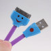 Smiley Face Luminescence LED 30 Pin Lightning USB Flat Noodle Data Sync and Charger Cable for iPhone 4 4s