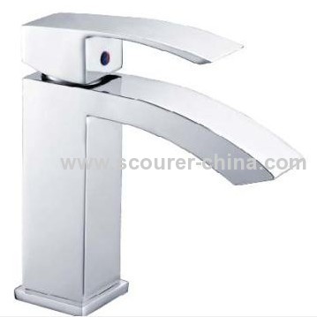 Chrome Deck Mounted Single Handle Waterfall Faucet