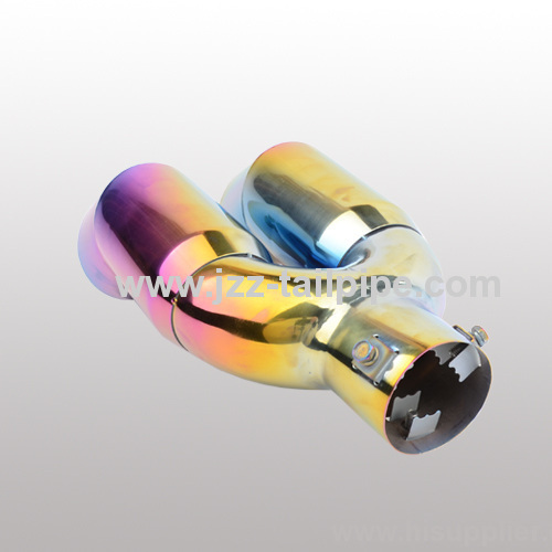 Hot sell colorful universal stainless steel dual car tail throat