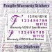 Fragile Brittle Warranty Labels