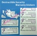 Fragile Brittle Warranty Labels