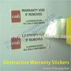 Tamper Evident Warranty Eggshell Stickers