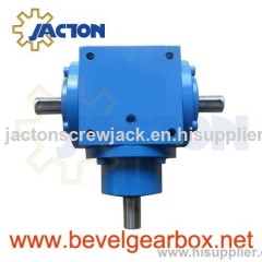 gearbox 90 degree aluminium, 4 way bevel gearbox ratio 1:1, 3 way gearbox,gear ratio 4 spiral bevel box