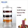 3 Gallon Acrylic Poly Pro Beverage Dispenser With Ice Well