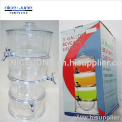 3 Gallon Acrylic Poly Pro Beverage Dispenser With Ice Well