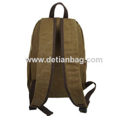 fashion cool brown canvas school backpack for boys for college