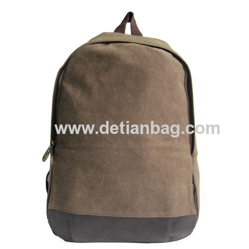 girls simple brown travel canvas backpack