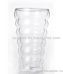 C&C Glass 350ml Double Wall Glasses for Beer Drinking