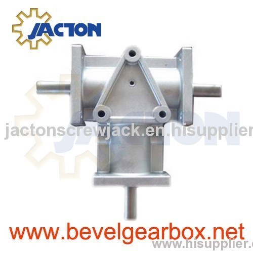 Aluminium gear box 90 deg,1.5:1 ratio gearbox t series,spiral bevel gearbox aluminum hollow shaft