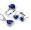 Sapphire pendant jewelry set