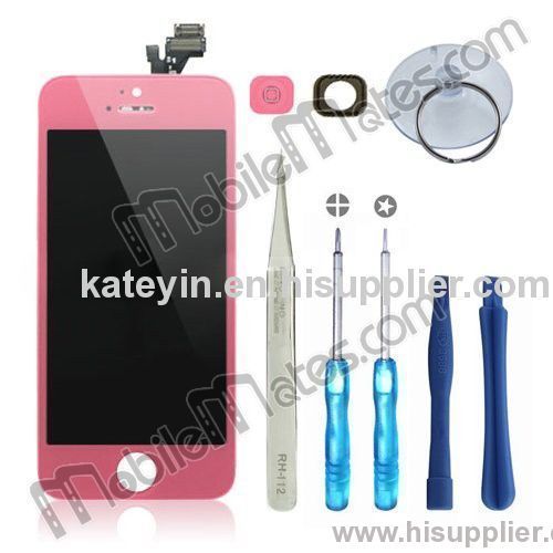 Replacement Spare Parts LCD Display+Touch Digitizer Screen+Home Button+Home Button Bracket Assembly for iPhone 5