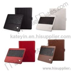 High Quality Folio Style Leather Case and Magnetic Removable Bluetooth Keyboard for iPad 2/New iPad