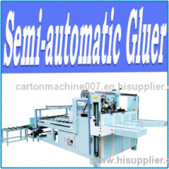 Semi automatic carton folding gluing machine