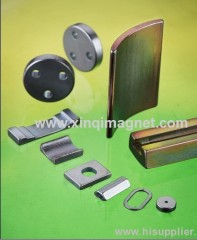 Neodymium Iron Boron Magnet Block with slot NdFeB color zinc plating