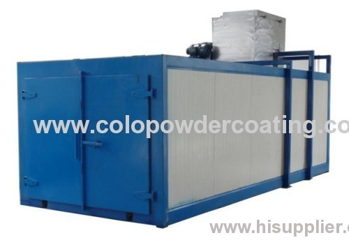 Low energy consumption powder coating spray ovens