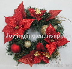 Poinsettia wreath - christmas wreath