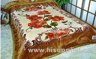 100% Polyester Double Ply Blanket , 2 Ply Blanket With Flower Pattern