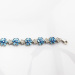 Sterling silver jewelry created blue topaz and clear cubic zircon link bracelet