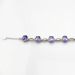 sterling silver jewelry oval cut created amethyst and clear cubic zircon link chain bracelet