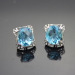 925 silver fine jewelry blue topaz cubic zircon silver stud earrings