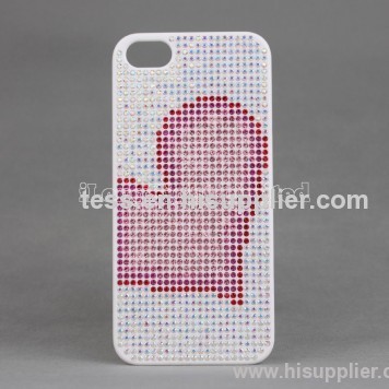 2013 fashion and new Diamond Plastic Case For iPhone 5 with Heart-shape Pattern desgin