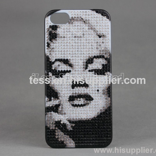 brand new for Diamond Plastic Case For iPhone 5 with Marilyn Monroe Portrait Pattern desgin