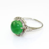 Fashion Silver Jewelry 925 Silver Jade and Cubic Zircon Ring