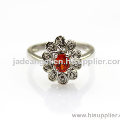 925 silver jewelry oval cut amethyst cubic zircon gemstone ring